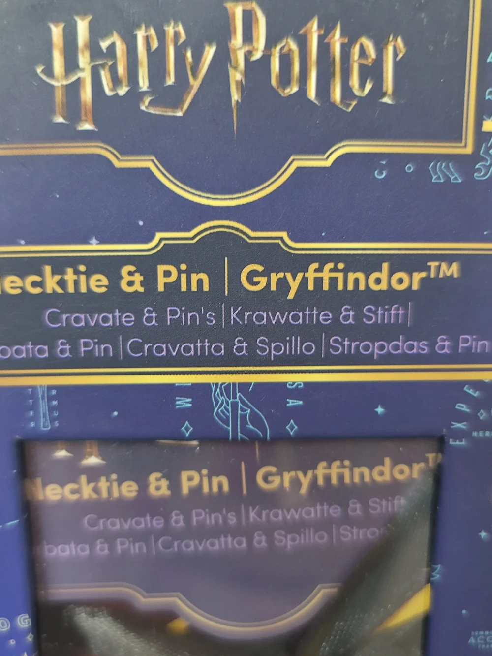 NWOT. Harry Potter Gryffindor Necktie & Pin Set - Maroon & Gold. Unopened